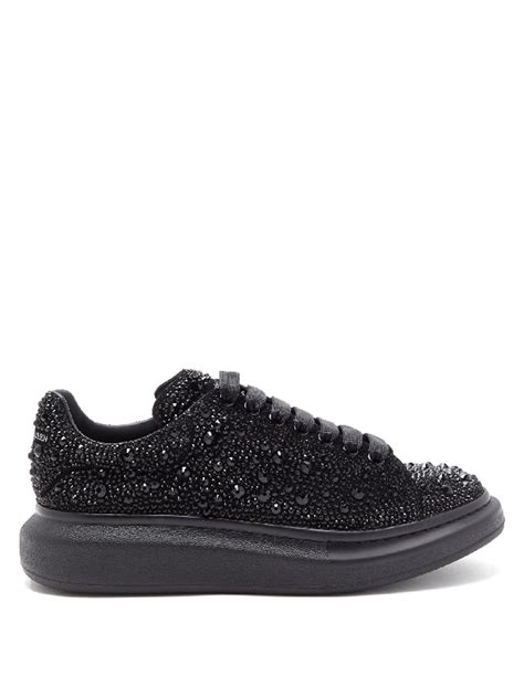 Alexander McQueen Crystal Embellished Tonal Platform Sneakers.